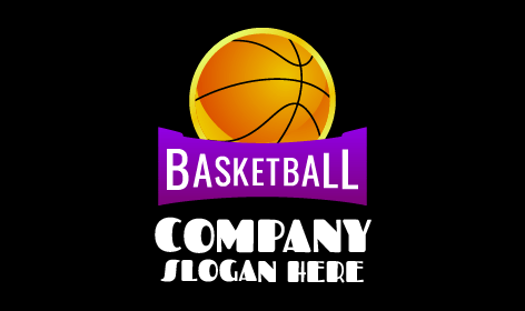 Golden Outline Basketball Logo