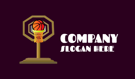 Graceful Backboard Basketball Logo