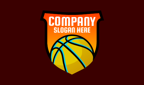 Orange Shield Basketball Logo