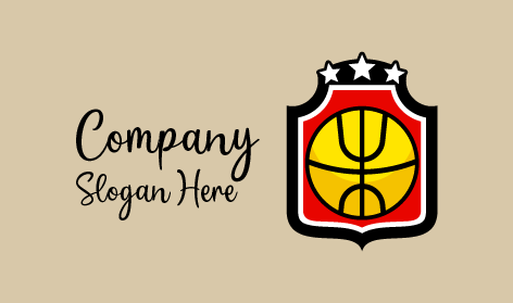 Premium Yellow Basketball Logo