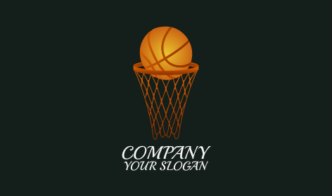 Sleek Basketball Hoop Logo