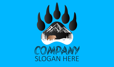 Bear Expressive Paw Logo