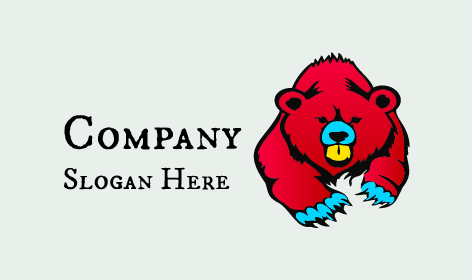 Colorful Fur Bear Logo