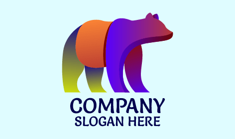 Colorful Fur Bear Logo