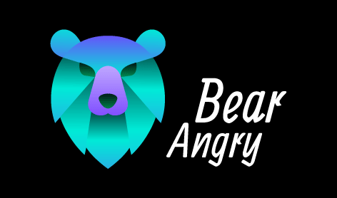 Vibrant Skyblue Face Bear Logo