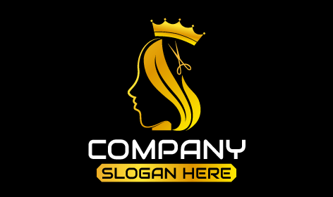 Yellow Scissors Beauty Logo