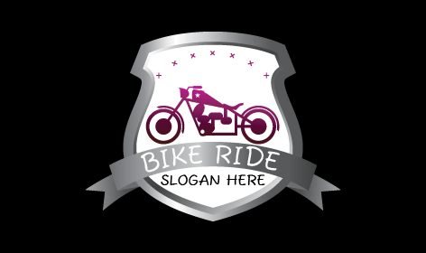 Glossy Gray Badge Bike Logo