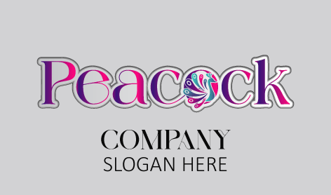 Artistic Peacock Bird Logo