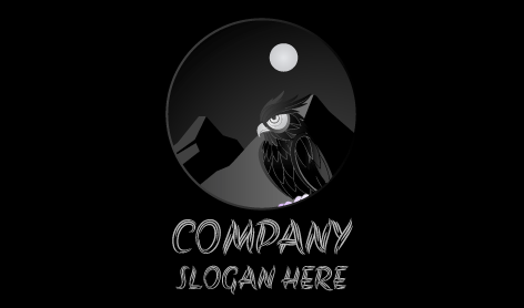 Scrawny Black Cat Moon Logo