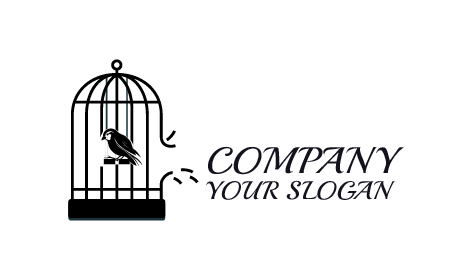 Black Parrot Bird Cage Logo