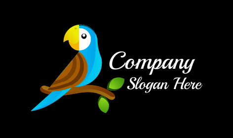 Cartoony Parrot Bird Logo