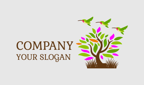 Colorful Bird Tree Logo