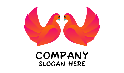 Colorful Pigeon Bird Logo