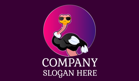 Cool Ostrich Bird Logo