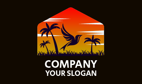 Forest Sparrow Bird Logo