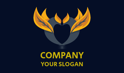 Golden Leaves Bird Logo