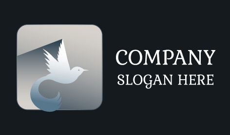 Silver Flying Sparrow Bird Logo