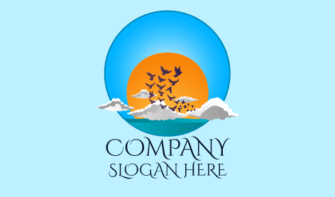 Modern Beach Sun Logo