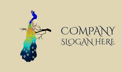 Vintage Peacock Bird Logo