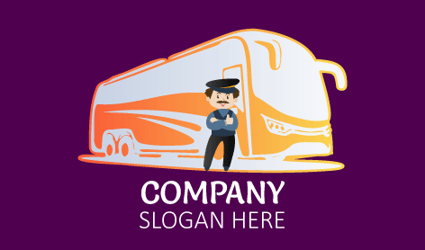 Confident Bus Driver Logo