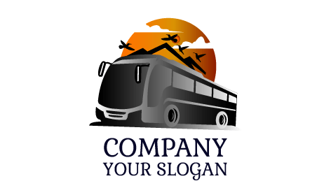Gray Sleek Bus Logo