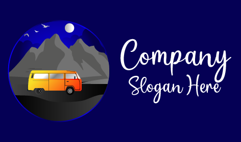 Scrawny Black Cat Moon Logo