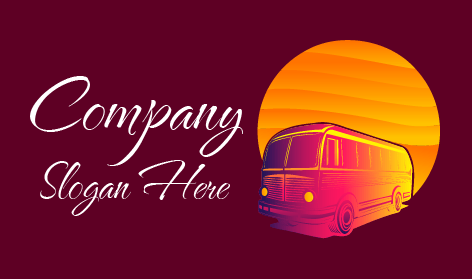 Vintage Driving Bus Logo