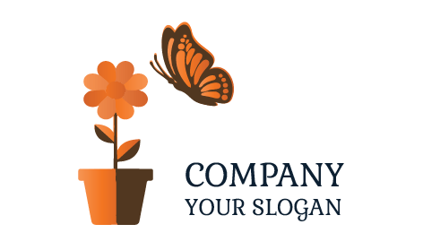 Aesthetic Pot Butterfly Logo