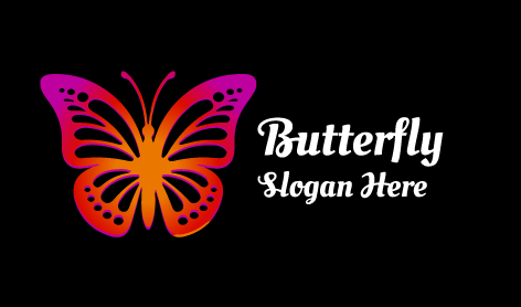 Artistic Butterfly Silhouette Logo