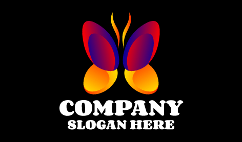 Brightly Colored Butterfly Logo