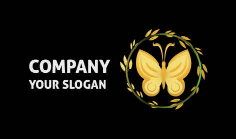 Dull Golden Butterfly Logo