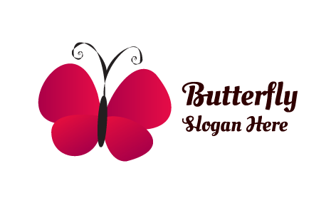 Picturesque Pink Butterfly Logo