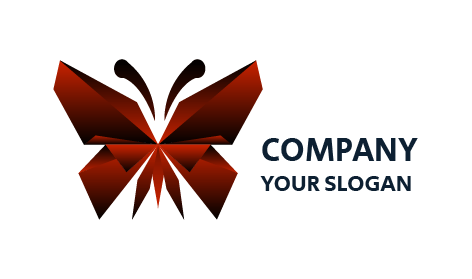 Trendy Maroon Butterfly Logo