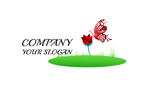 Vibrant Red Butterfly Logo