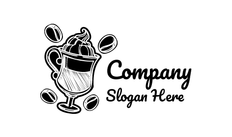 Vanilla Cream Coffee Cafe Logo