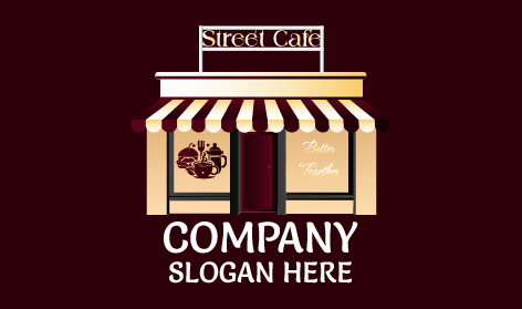 Welcoming Burgundy Cafe Logo