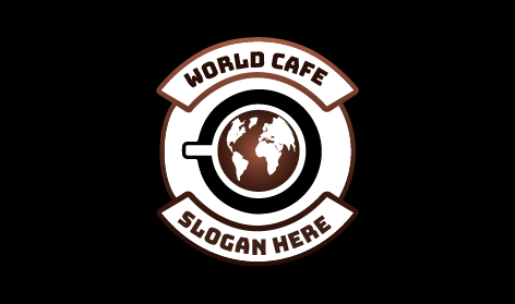 White Cream Coffee Cafe Logo