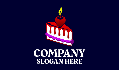 Candle Cake Piece Logo
