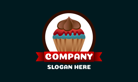 Cheerful Chocolate Cupcake Logo