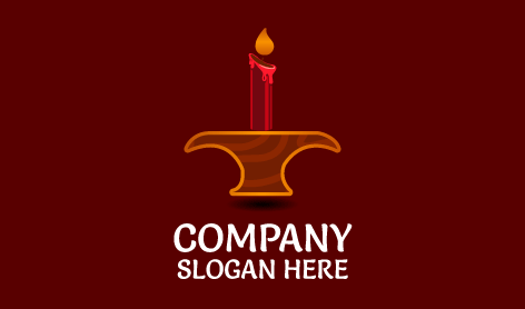 Brown Wooden Holder Candle Logo