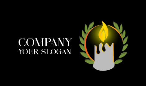 Golden Flame Candle Logo