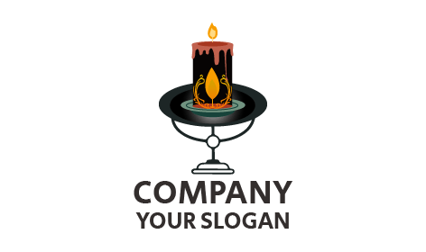 Golden Leaf Candle Logo