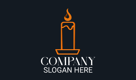 Orange Outline Candle Logo