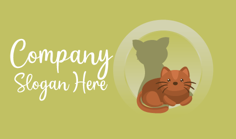 Cute Little Cat Shadow Logo