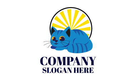 Enjoying Sunbath Cat Logo