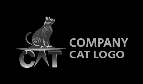 Gray Fur Detailing Cat Logo