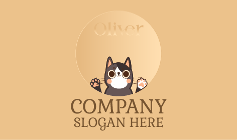 Greeting Gray Cat Logo