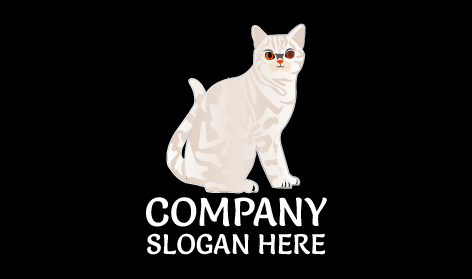 Orange Eyes Cat Logo