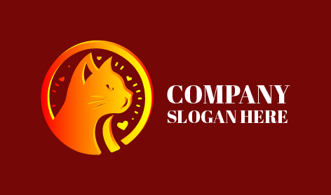 Pretty Sweet Orange Cat Logo
