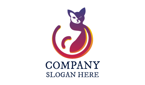 Purple Muffler Cat Logo